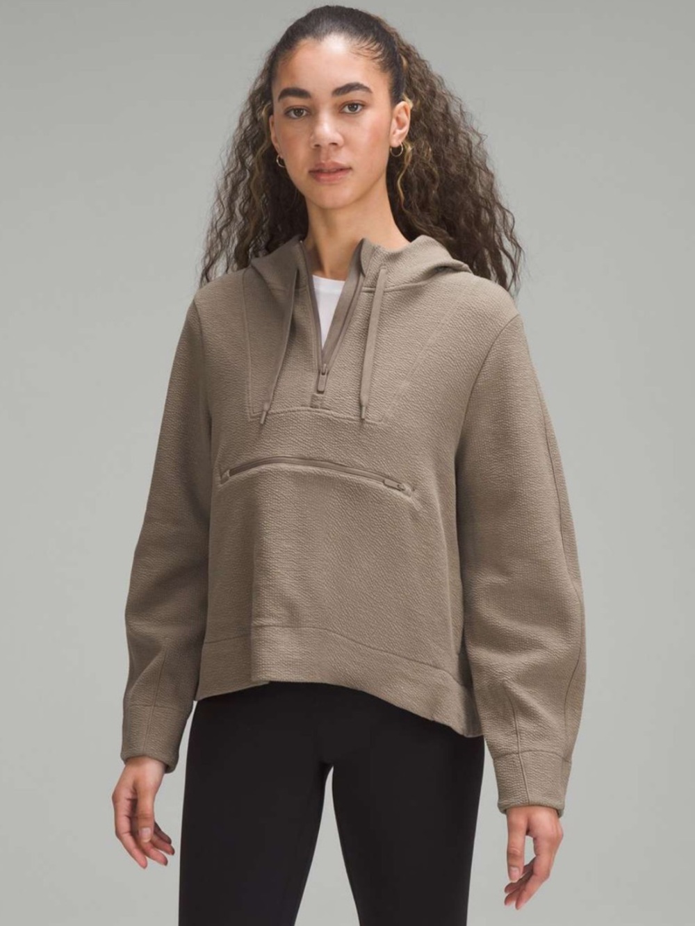lululemon athletica Textured Half-Zip Hoodie - Nomad Taupe